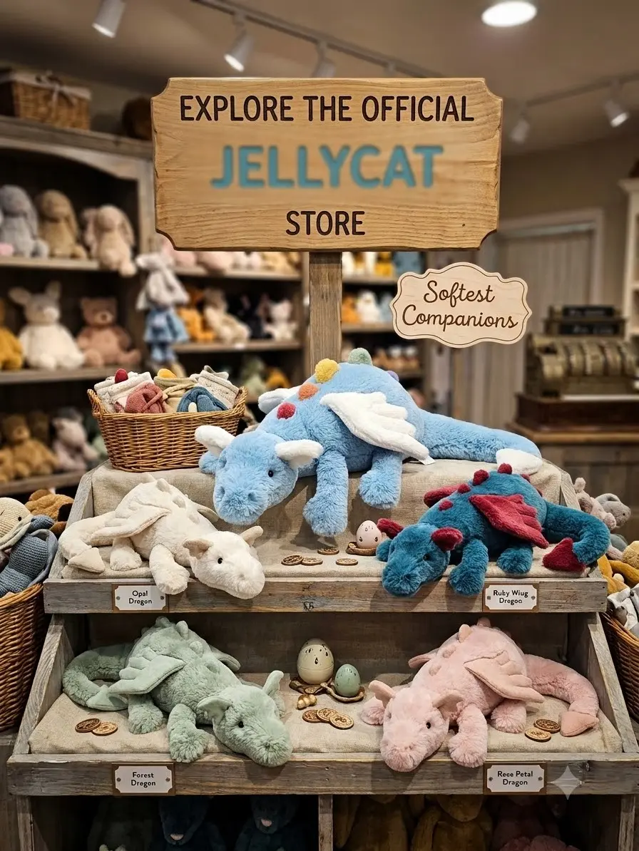 Jellycat Official Dragon Family Plush Toy | US Ready to Ship | Free Jellycat Gift Bag Included | Soft Collectible Gift