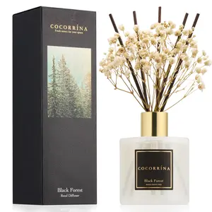 Cocorrína Reed Diffuser Sets, 6.7 fl oz. Black Forest Diffuser with Sticks Home Fragrance Reed Diffuser for Bathroom Shelf Decor