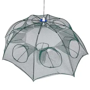 Foldable Auto-Contract Cast Net Trap Crab Shrimp Bait Fish Mesh Cage Portable Net Fishing Cage fishing  time  lures-3582
