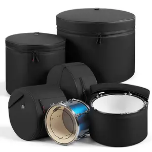 【Father's Day】VEVOR 5-Piece Drum Case Set, 600D, Padded Drum Bags for 22 in Bass, 12/13/16 in Tom, 14 in Snare, Thick Padding, Lightweight Protective Covers Travel Storage Cases, for Drums Accessories Protection