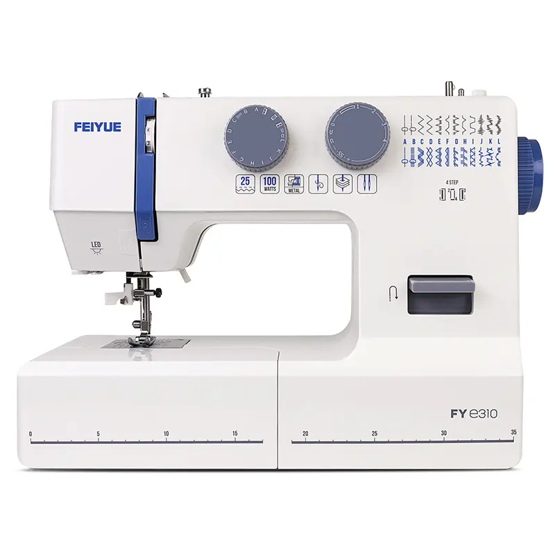 FEIYUE FYe310 Home Sewing Machine - Heavy Duty Portable Sewing Supplies Crafts Tool with Powerful Servo Motor, ft Pedal, 25 Stitches, Plastic & Iron Components, Decorative Capability
