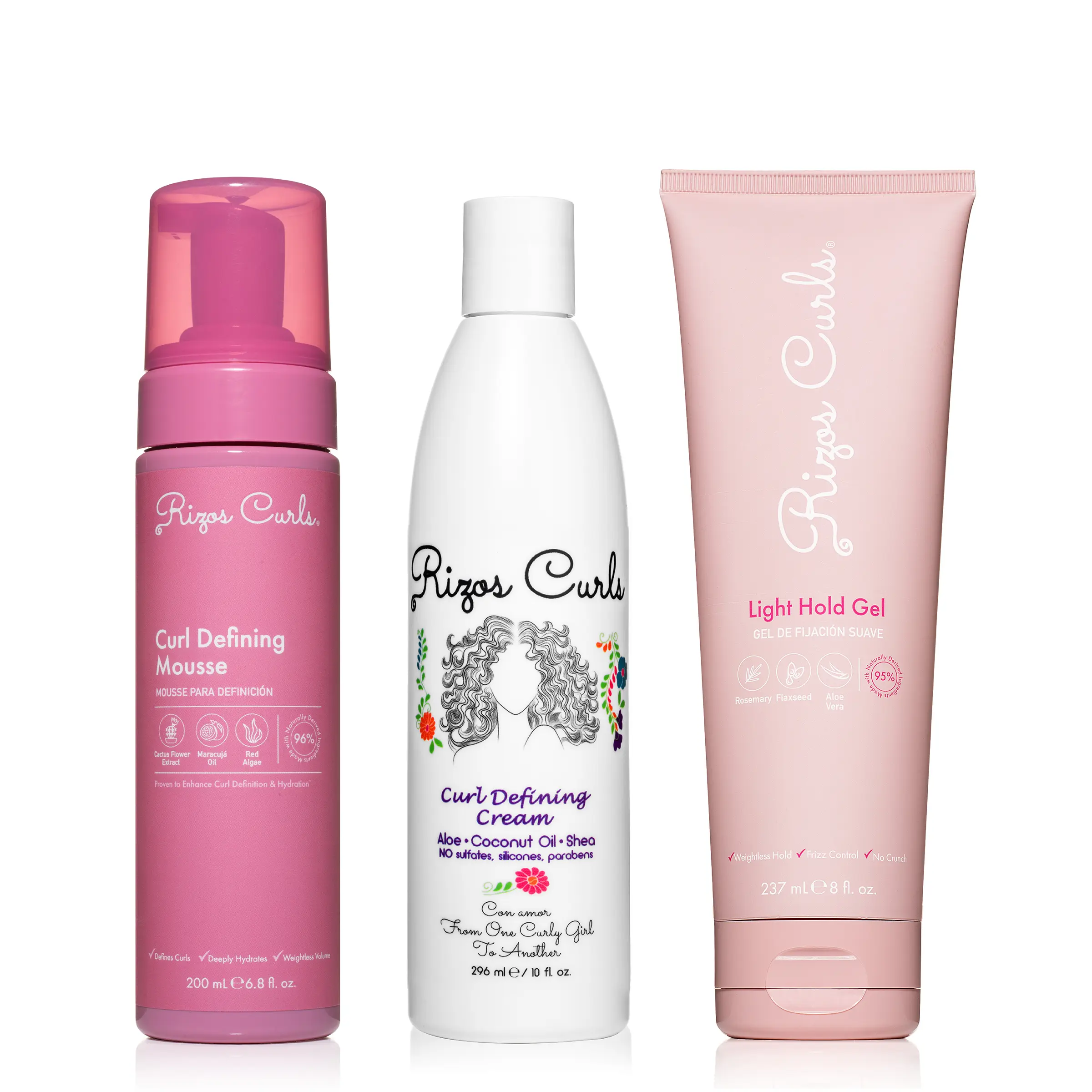 Rizos Curls Coily Styling Kit - Lightweight Haircare Kit for Hydrating and Moisturizing, Ideal for Styling and Frizz Control