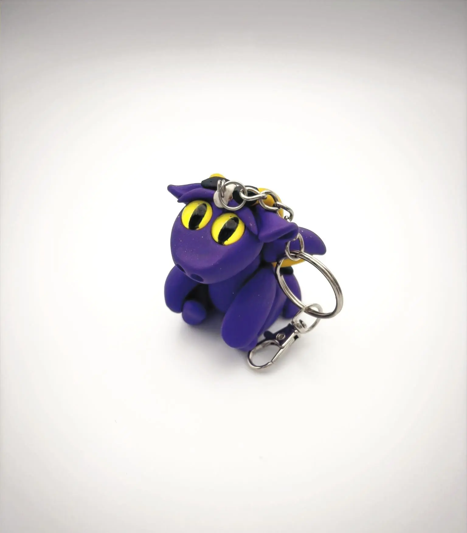 Non-binary Pride Dragon Keychain Polymer Clay
