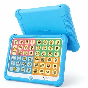 MibbyTalk AAC Device for Autism & Nonverbal Kids and Adults, Communication Tool for Home & School Use and Speech Therapy – 32 Preset Buttons, 11 Recording Buttons with Stickers, Silicone Case, Blue