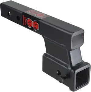 Trailer Receiver Hitch Extender Adapter 4" Drop/Riser, 8" and 10" Extension Length, 2" Shank, 7500lbs Towing Capacity, Matte Black