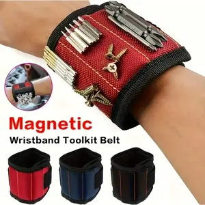Super Strong Magnetic Tool Wristband, Fits Screws Nails Bolts Drill Bits, Convenient Tool Pockets, Unique Support Design, Perfect Gift for Father Boyfriend Craftsman Electrician Auto Mechanic