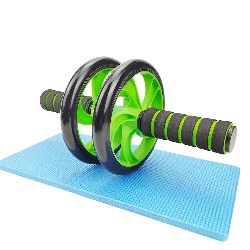 Double Wheel Ab Roller with Knee Pad, Silent Rolling, Non-Slip Durable, Home Fitness Equipment for Core Training, Men and Women, Abdominal Exercise Roller