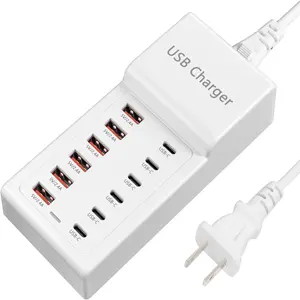 USB Charging Station 50w10A 12 Ports Multiple Charging Block USB C Strip for iPhone 13/14/15/16 Smartphone Tablet Watch Headphones and Multiple Charger Plug
