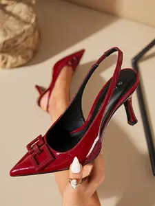 Women's Elegant Fashionable High Heel Shoes, Trendy Pointed Toe Slingback Pumps, Stylish All-match Shoes for Daily Wear, Party Footwear, Classy