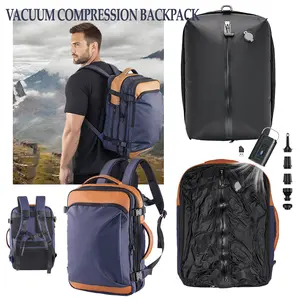 Vacuum Backpack, Vacuum Seal Travel Backpack 60L Expandable Air Compression System Water Resistant Carry-On Suitcase Luggage with Vacuum Pump Included Vacpack with Air Bag for Short Trips and Business