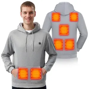 Men's Heated Hoodie - Electric Heating Sweatshirt with Fleece Lining, Winter Thermal Pullover for Outdoor & Daily| Battery Not Included (5V 2A/3A Recommended)