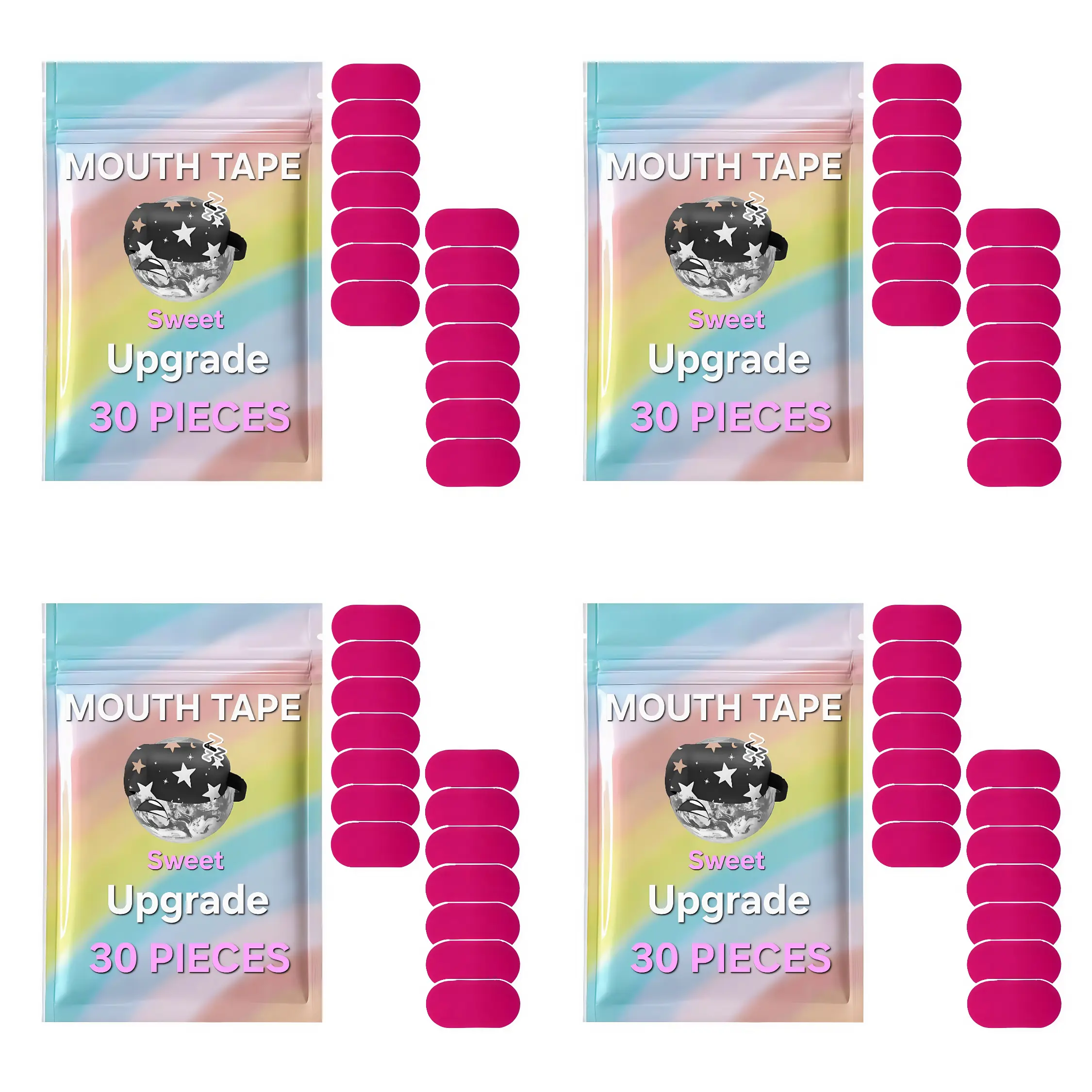 Gentle Healthcare Sleep Mouth Tape - 1-4 Month Supply, 120 Strips, Pink & Black, Gentle Adhesion, Sports Accessory, Health Medical First Aid Supply, Sleep Tape