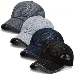 Men's Summer Outdoor Leisure Sunscreen Fishing Hat 3 Pack Breathable Mesh Baseball Hat Duck Tongue Design for Comfort
