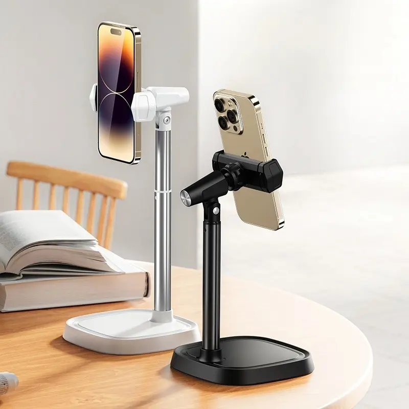 UGIFT Adjustable Height & Angle | Universal Clamp for 3.5"-6.9" Phones | Perfect for Live Streaming, Overhead Shots & Selfies | Sleek Desktop Design for Home or Office