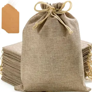 Burlap Gift Bags with Drawstring and Gift Tags, Burlap Sack, Burlap Bags for Party, Christmas, Festival, DIY Craft Bags
