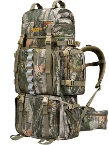 NEW VIEW 80L Backpack with Waterproof Rain Cover, Camo Backpack for Men