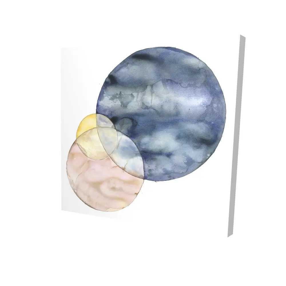 Begin Home Decor 2080-2424-AB98 24 x 24 in. Retro Blue Circles Canvas - Vintage Home Decor Wall Art