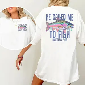 Called to Fish Christian T-Shirt, Faith-Based Fishing Shirt, Christian Summer Shirt, Fishing Lover Gift, Scripture Tee