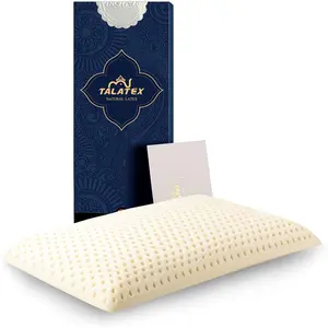 Talatex 100% Natural Premium Thin Latex Pillow - Ultra Thin, Flat Design for Sleeping, Pressure Relief, Best Gift for Side Sleep