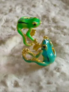 2 Pcs Lucky Leap Frog Jewelry Open Ring-symbol Of Energy and Good Fortune for Couples Or Friendship, Trendy All-match & Exquisite Inspirational Jewelry for Birthday Gift, Jewelry Gifts, Jewelry Rings