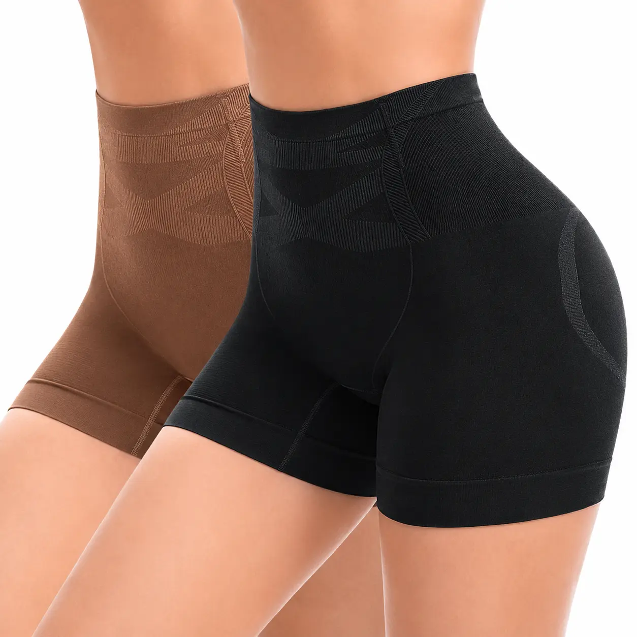 Women's High Waisted Seamless Spandex Shapewear Shorts - Tummy Control, Butt Lift, Anti-Chafing, Slimming, Soft Basic Panties, Rhinestone Thongs, Adjustable Breathable Sauna Top for Dress & Everyday Use, Light, Lady