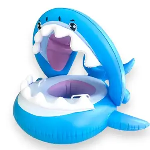 Swimming Ring, Cute Inflatable Swimming Circle, Thickened Inflatable Pool Float with Sunshade for Beach Floaties, Inflatable Pool Floaters