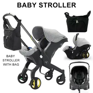 (No Base)Baby Stroller with Free Bag ,Newborn Stroller,Foldable Stroller Legs,Equipped with Chest Clip,One-Click Contraction Function,Alloy Metal Material,4-wheel Travel Toddler Stroller