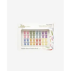 Lilly Lashes Multicolored Individual Flares - Vibrant Lash Clusters for Customized Looks & Creative Application - Perfect for Music Festivals & Everyday Use