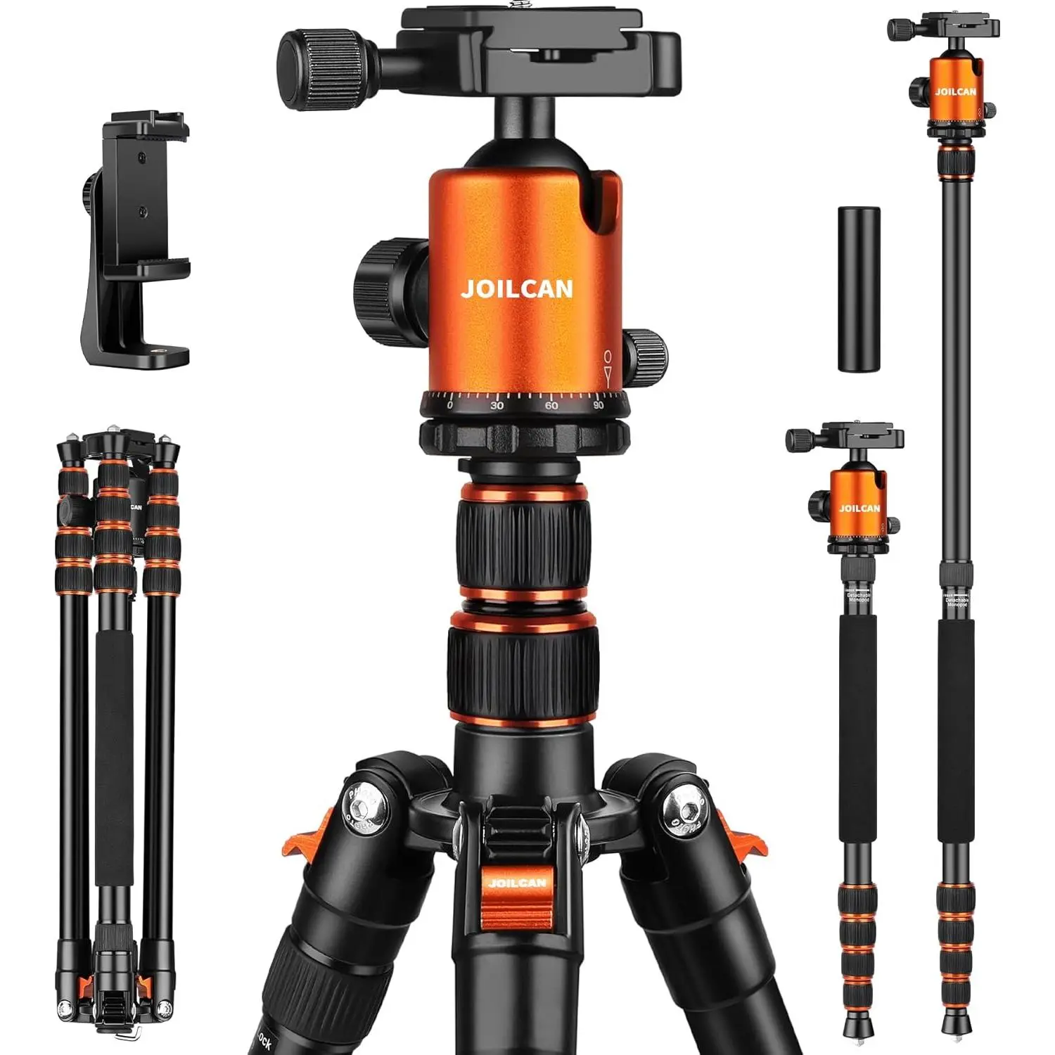 80/85 inches Heavy Duty Tripod for Camera and Phone, 85" Camera Monopod Tripods, DSLR Binoculars Spotting Scope Camcorders Video Tripod Stand, 360  Ball , 35 lbs Loads
