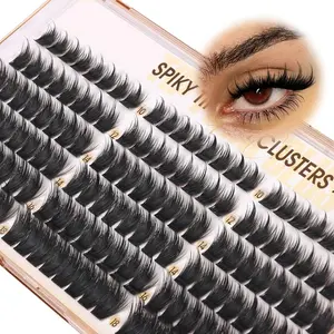 Comic Style False Eyelashes with Tips, Fairy Eye Lash Clusters, Spider Eye Lash Clusters, Long Fiber Single Fiber Lash Extensions 10-18mm, Volume Cluster Lashes