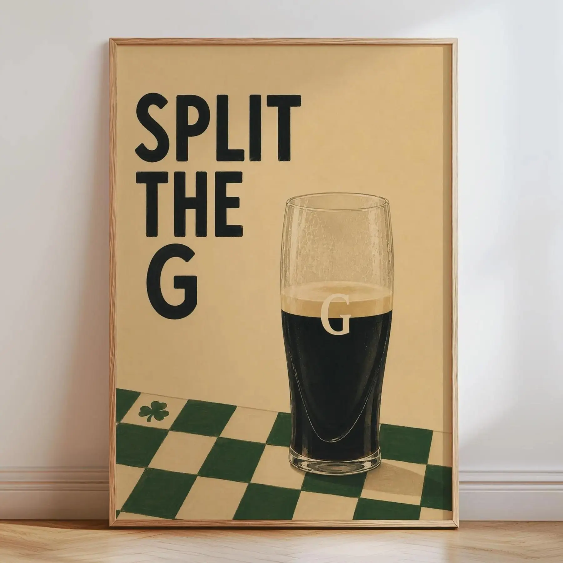 Split The G Pint Print Irish Stout Beer Poster Pub Wall Art Gift - Print Gift Unframed Poster