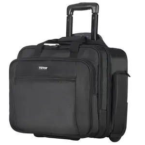 【DealsForYouDays】VEVOR Rolling Laptop Bag,  , Fits Up to 17.3 Inch Laptop, Wheeled Briefcase, Roller Computer Tote Bag with Wheels & Telescoping Handle, Laptop Case for Work Travel Business Office, Women & Men (Black)