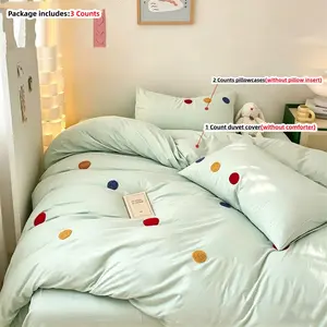 Cute Dot Pattern Bedding Set, Duvet Cover & Pillowcase without Filler, Soft Comfortable Bedding Set for Home Bedroom, Soft Bedding Sets