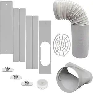 Portable AC Window Vent Kit with 5.9” Exhaust Hose Window Seal Kit for Portable Air Conditioner, Adjustable Sliding Window Kit Plate for AC Unit Suitable for 5.9”/15 CM AC