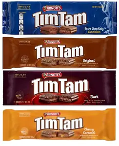 Tim Tam Simpler - Extra Chocolaty, Original, Dark, Chewy Caramel – Chocolate Cream Filling, Imported from Australia (4 Pack) Deliciousness Chocolate Biscuits!