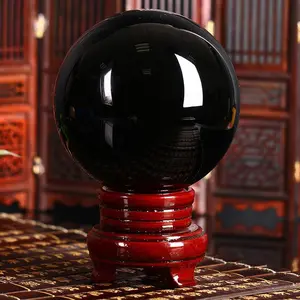 Black Obsidian Crystal Ball Fengshui, meditation, crystal healing, Chakra grounding and balancing, divination Decor Ornaments