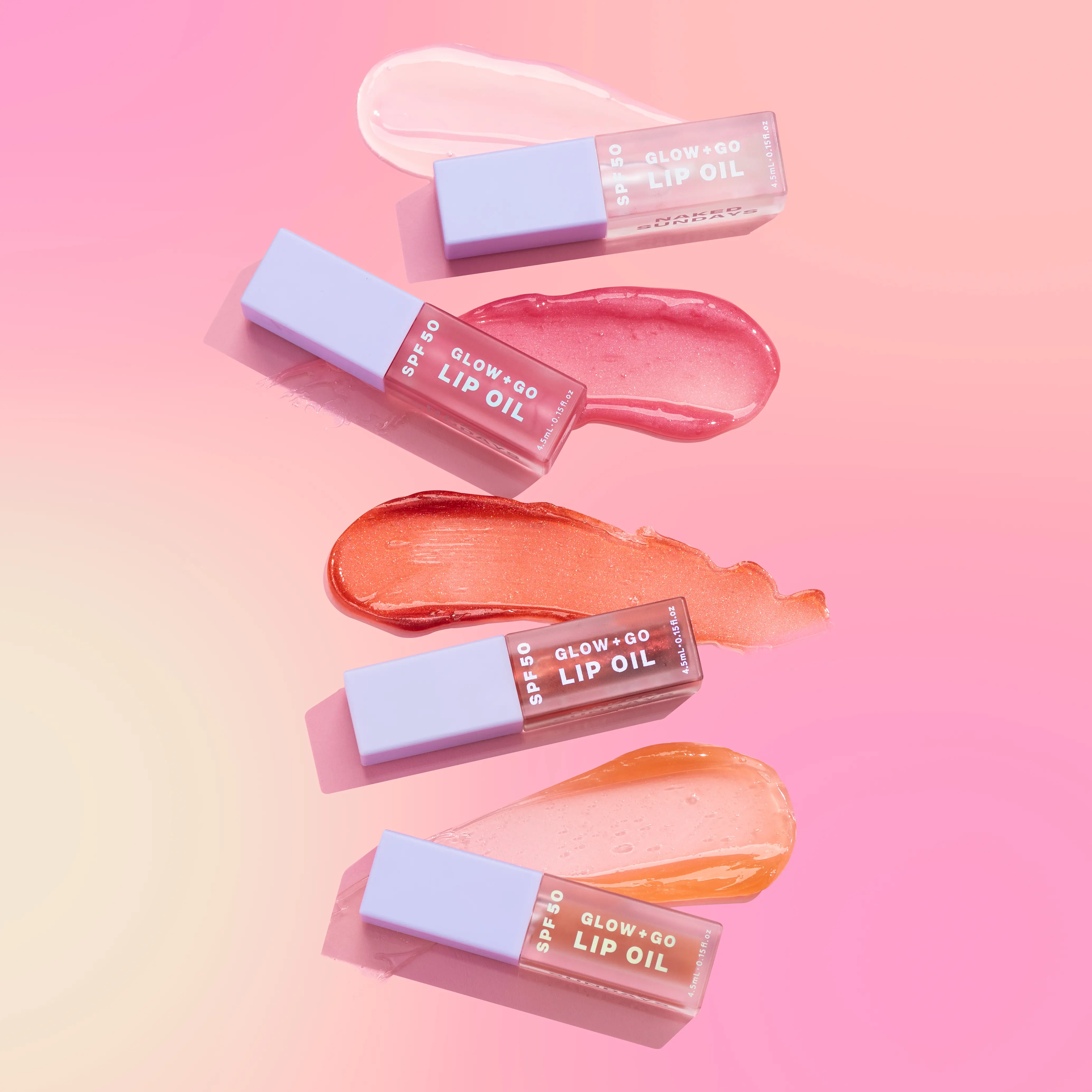 Naked Sundays SPF50 Glow + Go Lip Oil - Hydrating Lip Sunscreen with Vitamin C, Lycopene, and Tomato Extract - SPF Lip Gloss Moisturizing Skincare Smooth