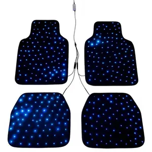 Waterproof Car Floor Mats 4PC 100+ Colors USB Universal Fit with Blue LED Lights for Enhanced Visibility Extended Cab unique black tpe cargo starlight