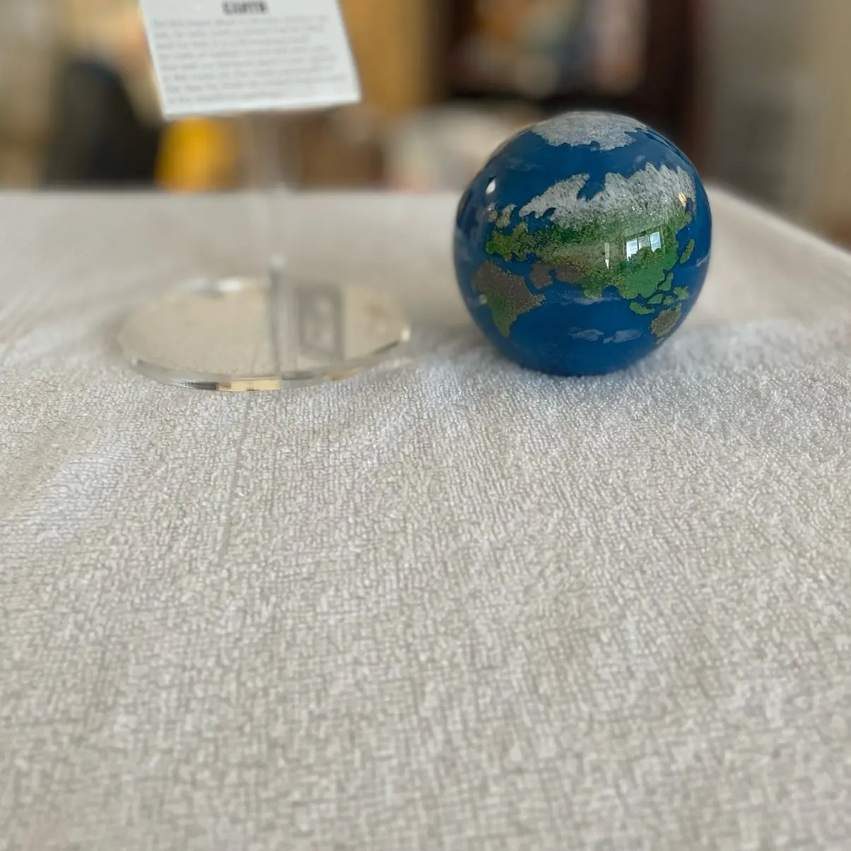 Glass Eye Studio   • Collectable   • Glass Earth • 3x3x3  Celestial Paperweight