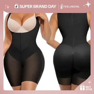FeelinGirl #Live FeelVibe Fajas Colombianas Moldeadoras Butt Lifting Shapewear Tummy Control Postpartum Faja Body Shaper with Zipper Crotch Super Brand Day #Summervibes
