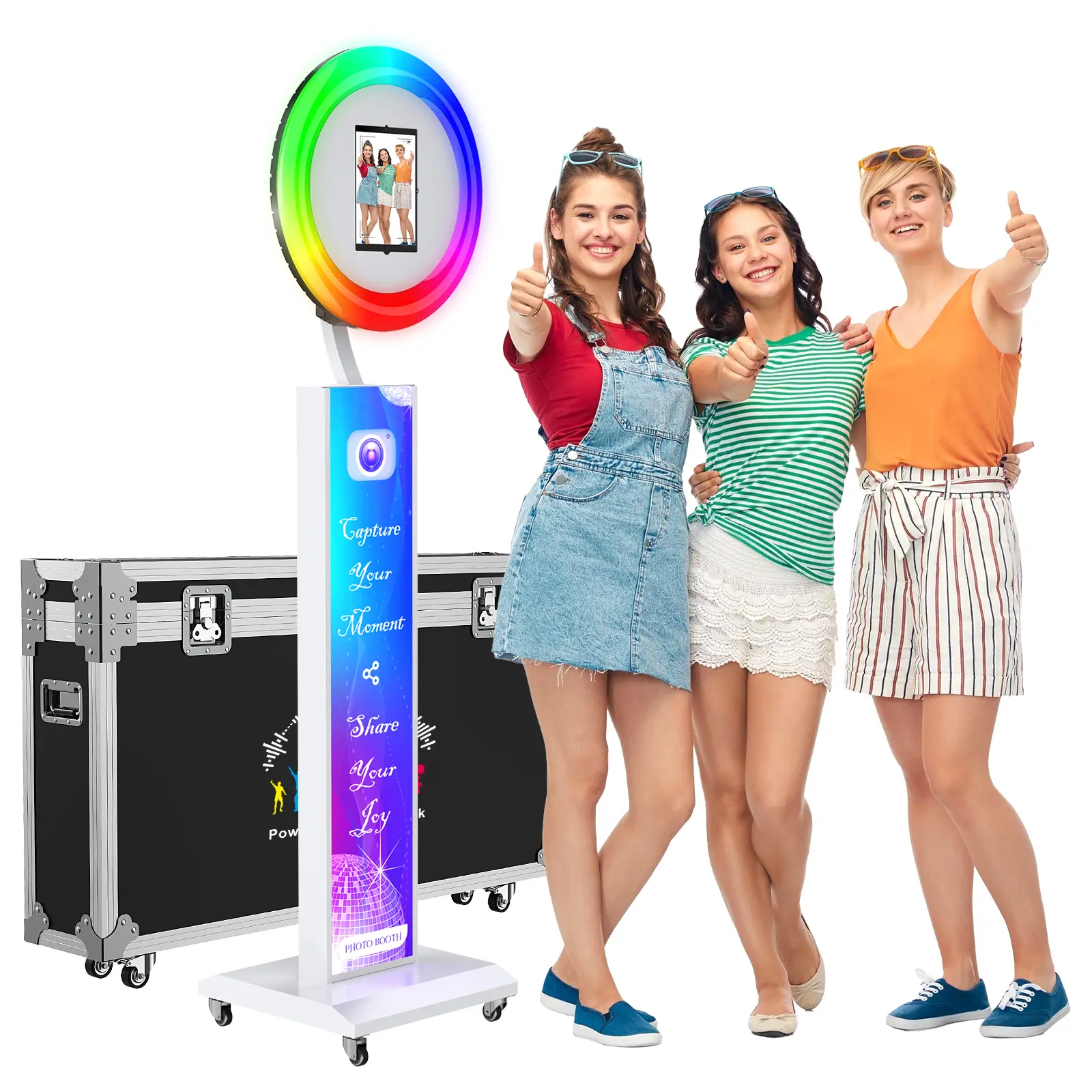 MWE iPad Photo Booth Machine With Software, Portable Selfie Booth Accessory With Custom Logo, Ideal for Wedding & Party Rentals