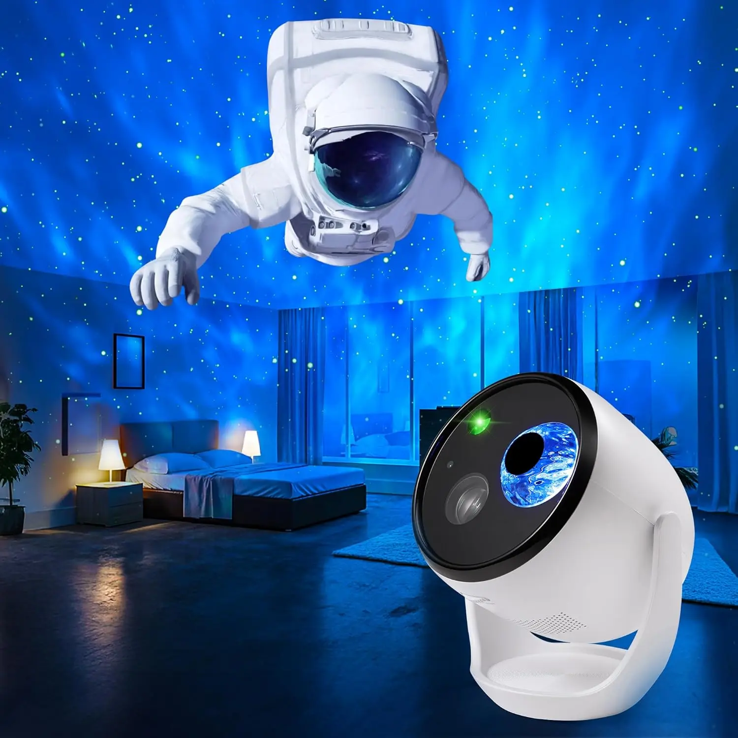 Brizlabs Galaxy Projector Pro, 4K Glasses-Free 3D Holographic Projector with 90+ Dynamic Themes, Star Light with Stereo Bluetooth Speaker, Remote Nebula Night Light for Room Halloween Christmas Decor