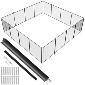 summervibes Removable Inground Pool Fence, 4x48ft Kids Safety Fence with 340g Teslin PVC Mesh, Easy DIY Installation Hand Tool for Protecting Pets