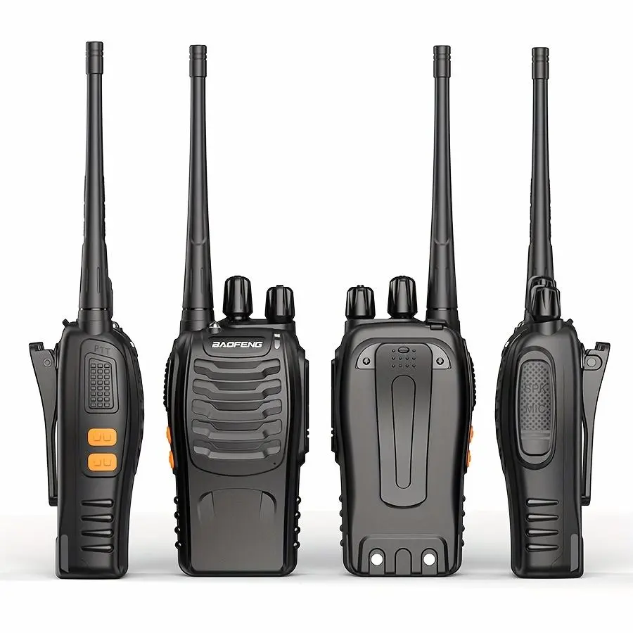 BAOFENG Rechargeable Handheld 2-Way Radios (1/2/4/6-Pack) | UHF Technology, 16 Channels, Long-Range Communication, Earphones Included, Non-Water Resistant, Ideal for Camping, Hiking, Outdoor Activities