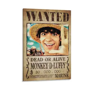 Wanted Poster Monkey D. Luffy - Dead Or Alive Decor Print