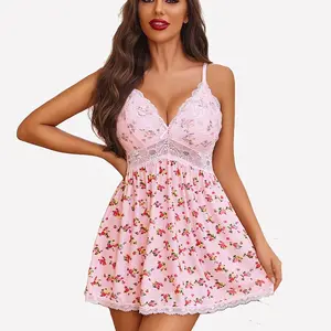 Avidlove Women Chemise Night Gown Lace Modal Sleepwear V-Neck Full Slip Lingerie Elegant Nightgowns