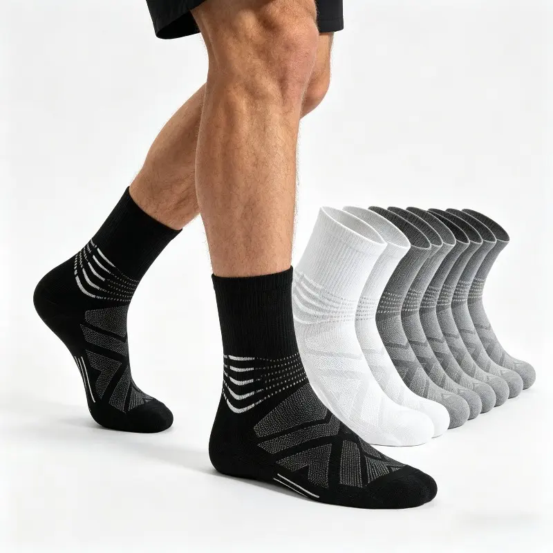 6 Pairs of Men's Women's Sports Running Socks, One Size Fits All Sports Socks with Arch Support, Cushioning, Breathability, and Anti Foaming, Suitable for Hiking, Fitness, and Daily Commuting