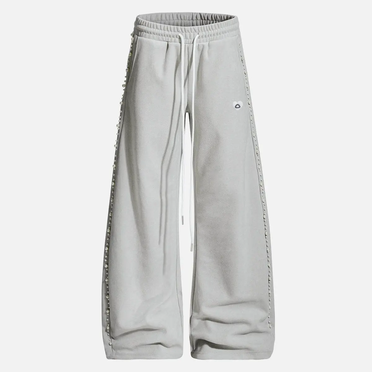Aelfric Eden Women's Mid-Rise Barrel-Fit Baggy Sweatpants - Pearl Detail, Soft Midweight Fabric, Comfortable Vintage Street Bottom - Basic Lady's Leg Piece for Summer Outfits, Vacation Outfits,back to school shopping