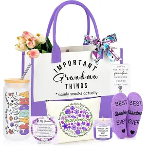 Grandma Gifts, Christmas Mothers Day Birthday Gifts for Grandma Basket Set of 7