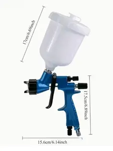 Professional HVLP Gravity Feed Paint Spray Gun with 600ml Large Capacity Cup, 1.3mm Nozzle High Atomization Air Paint Sprayer for Car Auto Body Repair, Furniture Refinishing & Home Improvement Projects, Adjustable Air Flow & Spray Pattern Control